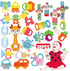30 Pcs High Contrast Baby Toy Gift Set for Infants - Rattles, Teething Toys & Wrist Socks - Suitable for 6-12 Months - Perfect Baby Toys for Boys ...