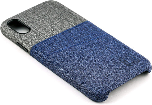 Dockem Wallet Case for iPhone X/XS (5.8"): Built-in Metal Plate for Magnetic Mounting & 2 Credit Card Holder Slots (Luxe M2 Synthetic Leather, Blu...