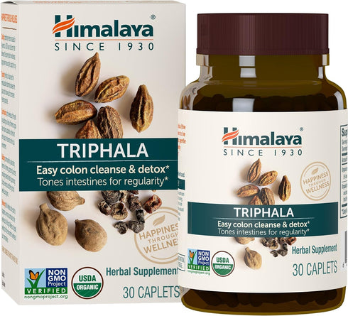 Himalaya Organic Triphala Herbal Supplement for Colon Cleansing, Supports Regularity, Occasional Bloating, Waste Elimination, USDA Organic, Non-GM...