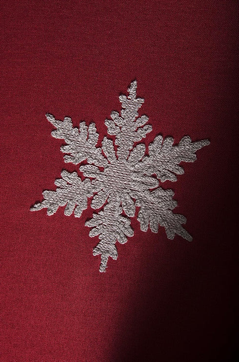 XD17141 Glisten Snowflake Embroidered Christmas Table Runner, 16 x 36-Inch, Red...