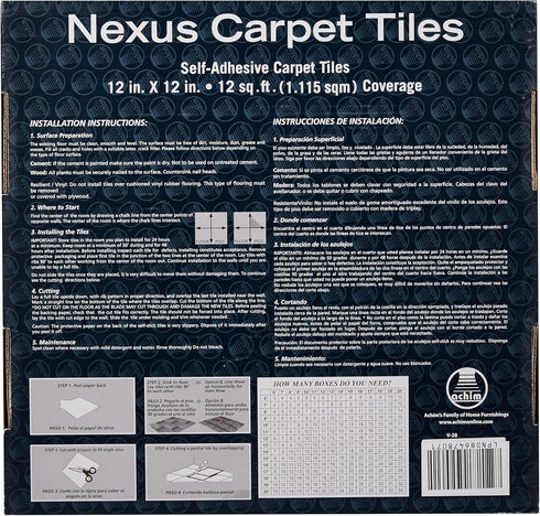 Nexus Self Adhesive 12-Inch Carpet Floor Tiles, 12 Tiles - 12" x 12", Tan - Peel & Stick, DIY Flooring for Kitchen, Dining Room, Bedrooms & Bathro...