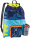 TYR Big Mesh Mummy Backpack for Wet Swimming, Gym, and Workout Gear, Blue/Yellow...
