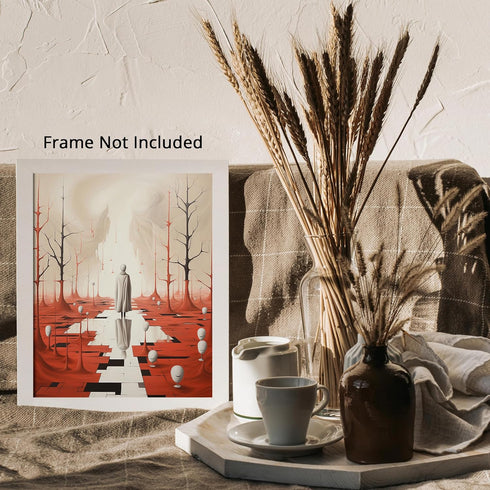 Posterizer 1 pcs-bleak red alien world-Abstract & Modern Art-Fantasy & Fiction Art-Gift for Art Lovers-Decor for Home & Office- UNFRAMED Wall Art...