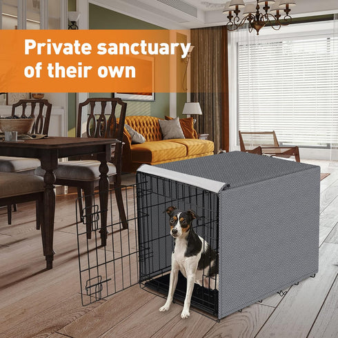 Dog Crate Cover for Wire Cages 30 Inch Indoor Breathable Polyester Pet Kennel Cover Machine Wash & Dry (Cover Only)...