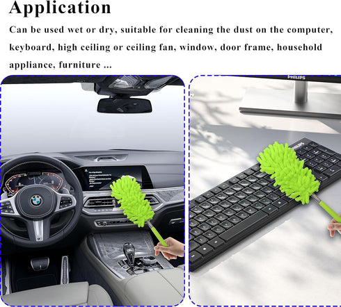 zdyCGTime Microfiber Retractable Cleaning Dust Extendable Pole, Washable Cleaning Dusters Used for Cleaning Supplies for Office, Car, Window, Furn...