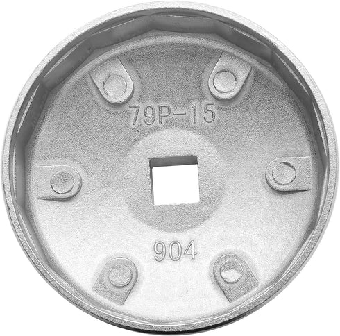 Model 904 Oil Filter Wrench, 79mm 15 Flute Filter Removal Cup Wrench, Oil Filter Cap Removal Socket Tool...