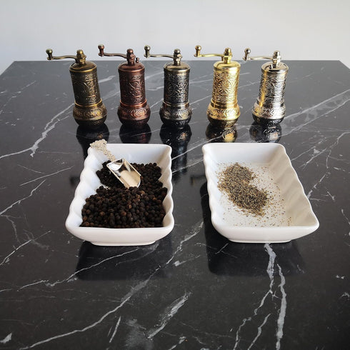 Pepper Grinder - Manual Spice Grinder - Herb Grinder - Pepper Grinder Mill - Pepper Mill - Spice Grinder - Coffee Bean Grinder (Aged Yellow)...