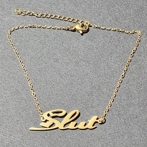 Slut Ankle Bracelet, Slut Anklet - Sliver Plated or Gold Plated Slut Anklet, Swinger Lifestyle Jewelry - Slut Anklet - Slut Ankle Bracelet...