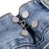 Qianyu 4 Set Pant Waist Tightener Adjustable Waist Buckle Set Extra Replacement Button for Loose Jeans to Make Tighter Button Adjuster for Pants J...