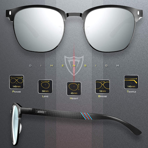 ATTCL Men's Driving Polarized Rimless Sunglasses Al-Mg Metal Frame Ultra Light...