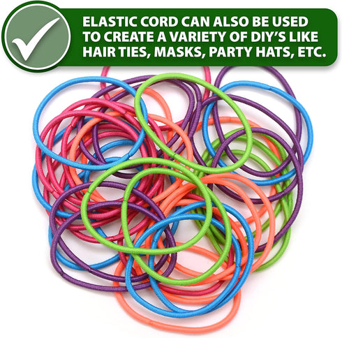 Mandala Crafts 2mm Elastic Cord for Bracelets Necklaces - 76 Yds White Elastic String Stretchy Cord for Jewelry Making Beading - Round Stretch Str...
