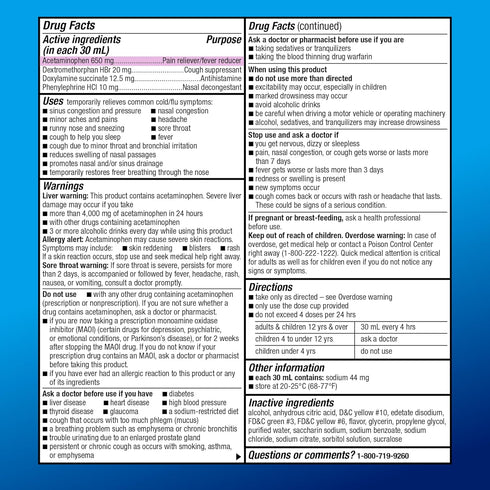 Amazon Basic Care Nighttime Severe Cold & Flu Liquid, Original, 12 fl oz (Pack of 1)...