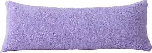 Reafort Ultra Soft Sherpa Body Pillow Cover/Case with Zipper Closure 21"x54" (21"x54" Body Pillow Cover, Lilac)...