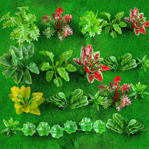 100pcs Mini Model Plant Miniature Model Tree Flower Green Shrub for Fairy Garden Diorama Train Scenery Railway Sand Architecture Model Craft Suppl...