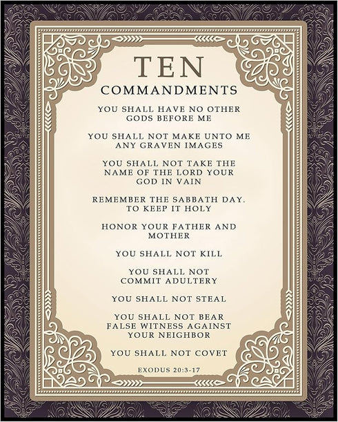 Posterizer 1 pcs-Religious Bible Verse -Ten Commandments-Religious Posters-Gifts for Christians-Decor for Home & Office- UNFRAMED Wall Art...
