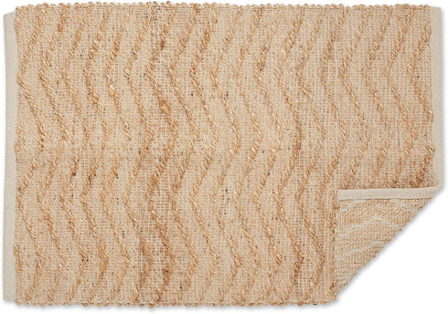 DII Woven Rugs Collection Hand-Loomed Jute, 2x3', Off-White Chevron...