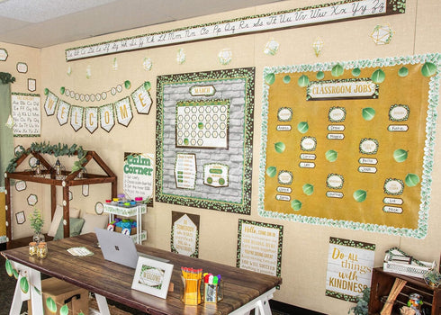 Teacher Created Resources Eucalyptus Cursive Mini Bulletin Board Set...