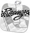 3D Rose Racing Black and White Checkered Flag Pot Holder, 8" x 8"...