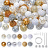 50Pcs Chunky Bubblegum Beads 20mm Silver Gold Gumball Rhinestone Beads with 48pcs Tiny Round Spacers, Extender Chains, Beading Wire for Crafts Jew...