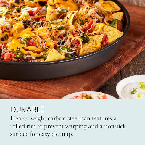 Chicago Metallic 14-Inch Deep Dish Pizza Pan, Nonstick Carbon Steel Bakeware for Chicago-Style Pizza, Cookie Cakes, Thick Crust Pizzas, and More...