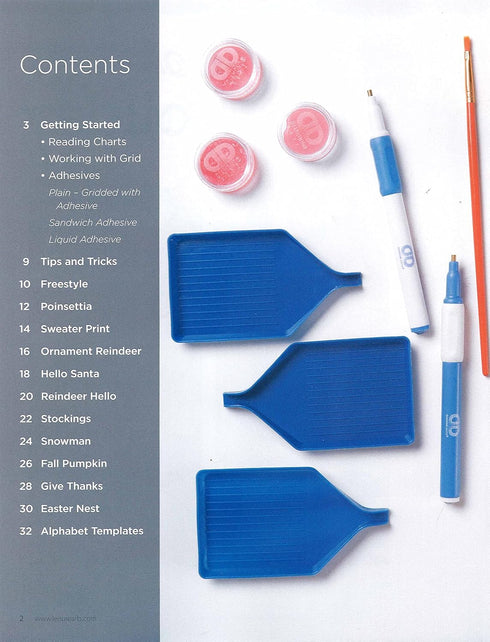 DIAMOND ART BY LEISURE ARTS Holiday Painting Chart and Idea Diamond Dotting Book...