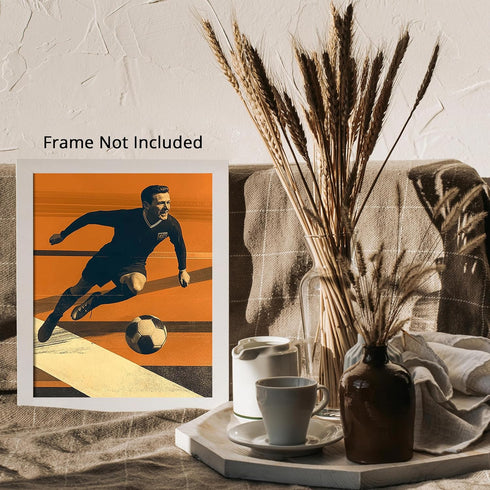 Posterizer 1 pcs-Art deco-inspired football soccer retro poster-Sports & Hobby Art Gifts for sports fans Decor for Home & Office- unframed wall ar...