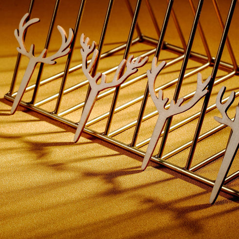 30 Pieces Antler Cupcake Toppers Wooden Reindeer Cake Topper Christmas Deer Cake Picks for Baby Shower Wedding Hunting Rustic Birthday Party Favor...