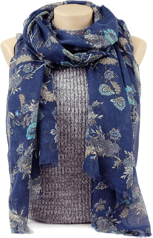 Scarfs for Women Lightweight Floral Flower Fashion Wrap Shawl Fall Winter...
