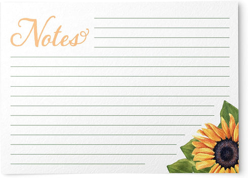 Sunflower Yellow Floral Recipe Cards from Dashleigh, 48 Cards, 4x6 inches, The Gift Collection, Water-Resistant and Double-Sided (Yellow Sunflower...