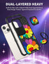 Goocrux (2in1 for iPhone 13 Case Smile Face Flower for Women Girls Pretty Girly Phone Cover Cute Floral Design with Slide Camera Cover+Ring Aesthe...