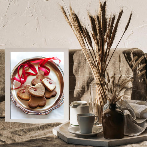 Posterizer 1 pcs-cute heart shaped cookies-Vanentine's themed poster -1-Romantic Art-Holiday Poster Collection-Gift for Couples boyfriend girlfrie...
