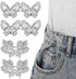4 Sets Butterfly Pant Waist Tightener, Adjustable Waist Buckle Set Detachable Button Tightener Button Adjuster Buttons Pins for Pants Jeans Skirts...