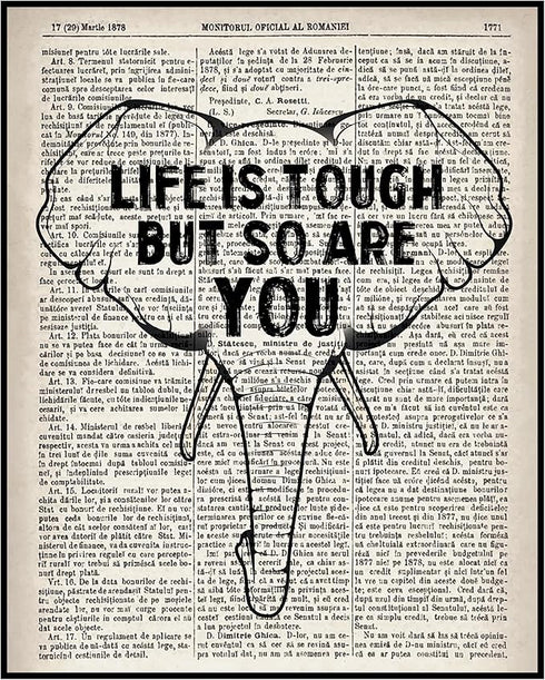 Posterizer 1 pcs-life is tough but so are you-encouraging-Quotes and Poems-Motivational & Inspirational Art-Decor for Home & Office- UNFRAMED Wall...