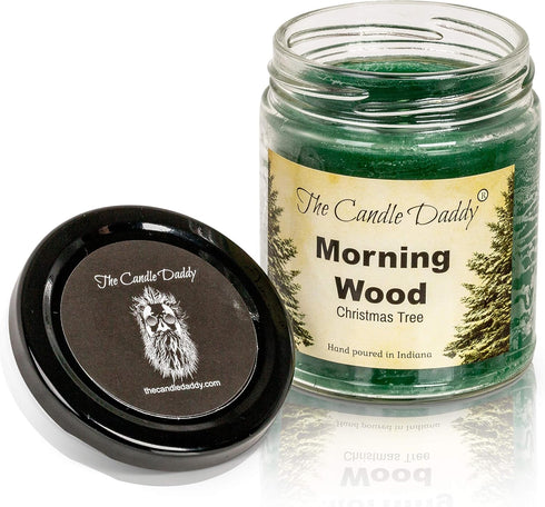 Morning Wood- Christmas Tree & Pine Scented Candle - Funny Holiday Candle for Christmas, New Years - Long Burn Time, Funny Holiday Fragrance, Hand...