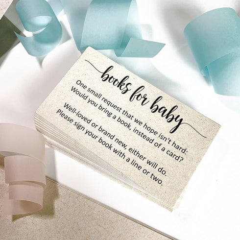 321Done Books for Baby Cards (Set of 50) 3.5 x 2 Baby Shower Insert for Invitations, Business Card Size, Book Instead of Card Request Gift, Small ...