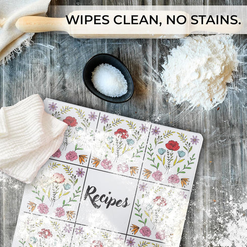 Samsill Recipe Binder Full Page 8.5 x 11 Kit, 1 Inch D-Ring, Floral Tile Design...