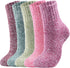 5 Pairs Wool Socks - Warm Wool Socks For Women/Men, Super Soft Crew Socks Boot Socks, Thick Knit Cozy Socks...