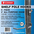 Shelf Pole Hooks 5-Pack | 2" Chrome All Purpose | Best Solution for Garage Shelving Storage Organization | Use with Metal or Wire Shelves and Rack...