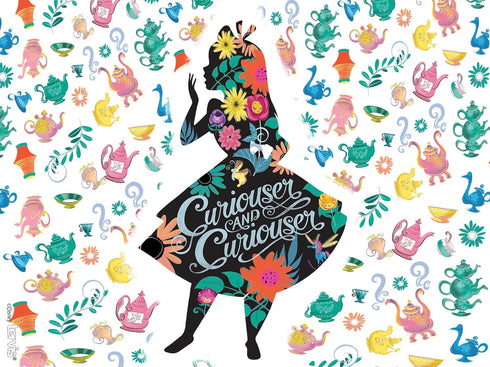 Tervis 1269219 Disney-Alice in Wonderland Curiouser Insulated Tumbler with Wrap and Black Lid, 24oz, Clear...