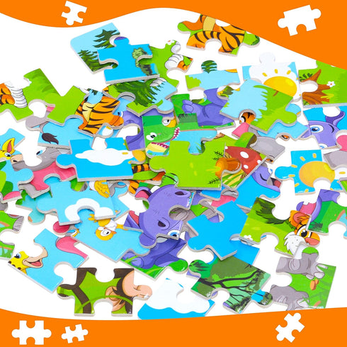 6 Packs Wooden Animals Jigsaw Puzzle, Early Educational Learning Toys Set Preschool Puzzles for 2-5 Years Old Kids...