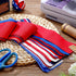 Hosuly 40 Pcs Patriotic Fabric Memorial Day Fabric Strips 4th of July Quilting Roll 2.6 Inch Independence Day Patchwork Roll Fabric Red Blue White...
