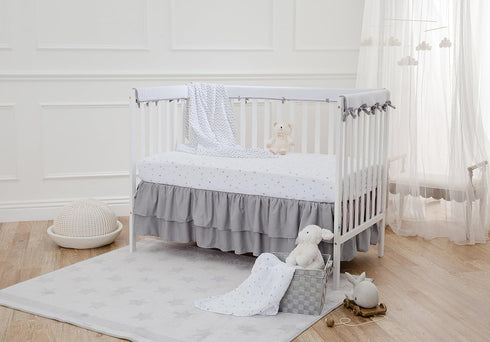 TL Care Fitted Crib Sheet 28" x 52", Soft Breathable Neutral 100% Cotton Jersey Sheet, Stars and Moons, for Boys and Girls, Fits Crib and Toddler ...