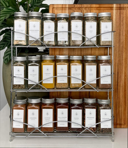Spice Jar Labels Preprinted - Waterproof Spice Labels Stickers - Minimalist Seasoning Kitchen Labels Pantry Organization (Spice Jars Not Included)...