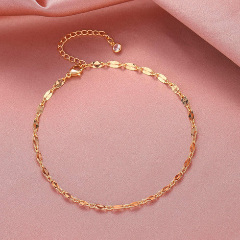 Gold Lace Chain Anklet,14K Gold Plated Boho Cute Dainty Foot Chain Ankle Bracelet Chain Anklet for Women...