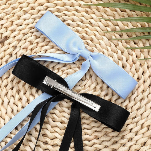 12 PCS Hair Bows for Women, Hair Ribbon with Long Tail Bowknot Hair Clips for Women Girls, Hair Barrettes with Bow Accessories (12 Color mixing)...