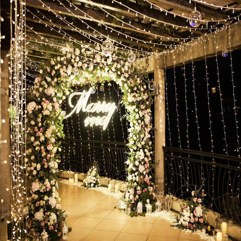 Geanmoki 306 LED Window Curtain String Light Wedding Party Home Garden Bedroom Outdoor Indoor Wall Decorations...