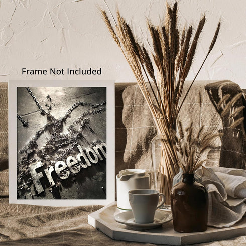 Posterizer-freedom-broken chains-inspiring typography art -1-Abstract & Modern Art Gift for Men Women Teens Decor for Home & Office- unframed wall...