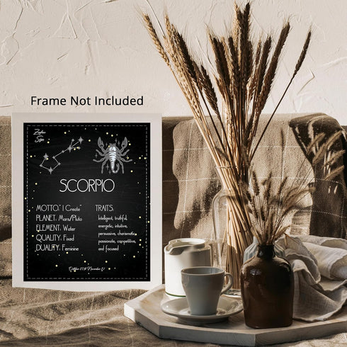 Posterizer 1 pcs-Astrology Posters-Zodiac Sign Scorpio-Astrology & Zodiac Art-Astronomy- Gift for Steampunk and Astrology Lovers-Living Room Bedro...