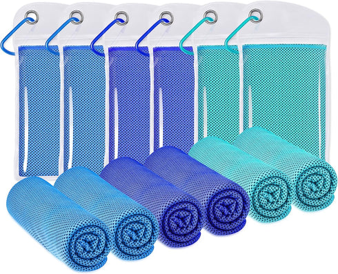 SZELAM Cooling Towel,6 Packs Ice Towels,Soft Breathable Chilly Towel,Microfiber Towel for Yoga,Gym,Workout,Sports,Fitness,Running,Camping,Hiking 4...