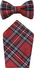 Royal Stewart Red Tartan Scottish Bow Tie & Hanky Set...